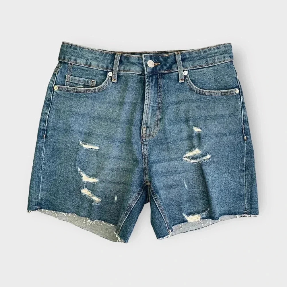 George Distressed Jean Shorts